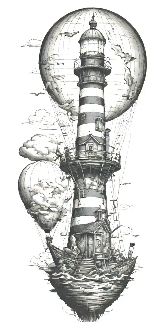 Light House Hot Air Balloon Shipwreck