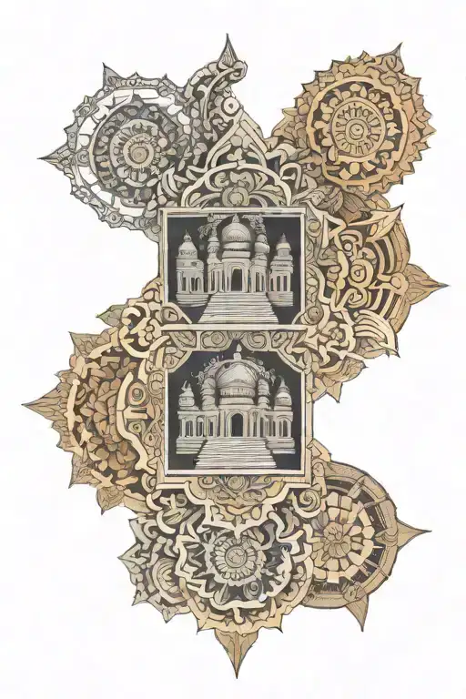 A Detailed Mandala Design Inspired By Indian Architecture And Culture