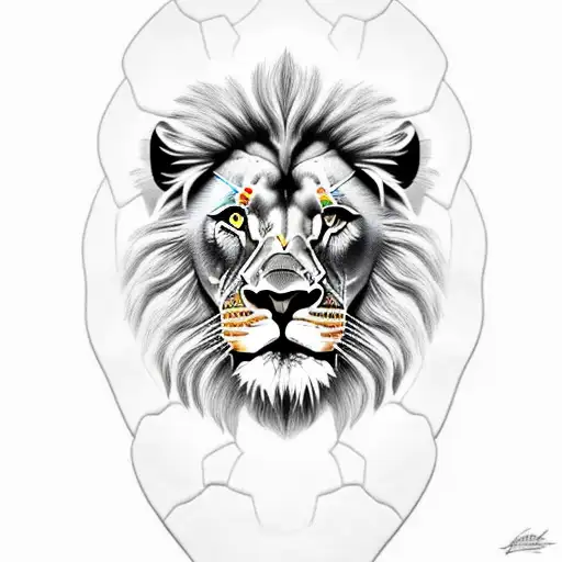 Lion Black And Grey