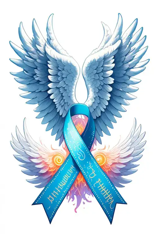 Leukemia Ribbon Made Of Angel Wings