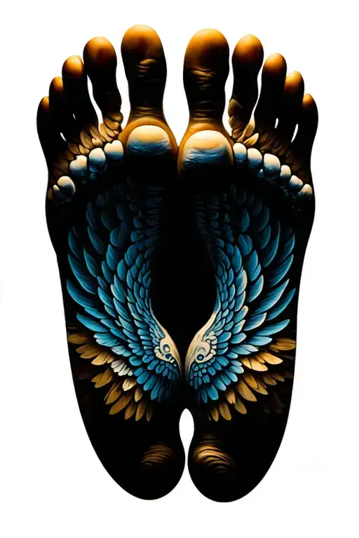 Baby Foot Print And Angel Wings For Men