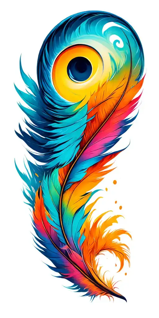 Semi Colon And Falling Feathers