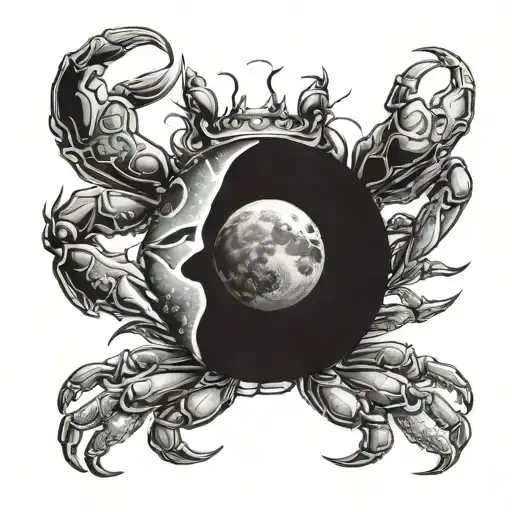 Crab Holding The Sun And Moon