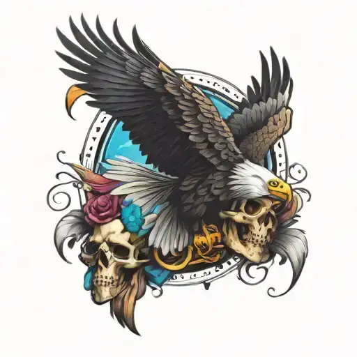 Eagle And Skull Surrounded