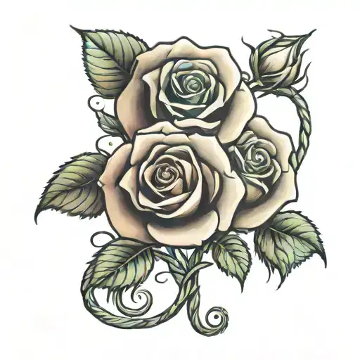 Sibling Tattoo With The Year 2003 In The Shape Of A Rose Intertwined