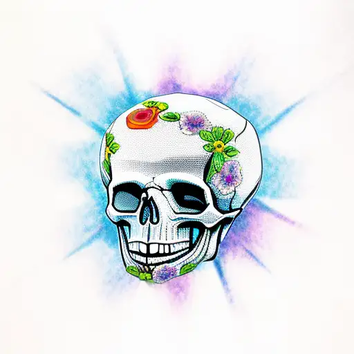 Skull Cry Flower Gun Geometric