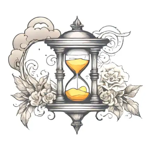 Hourglass With Storm In Top And 41 In Bottom