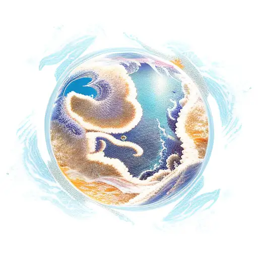 Sleeve Transition Ocean To Land To Stars