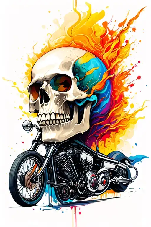 Abstract Skull Biker
