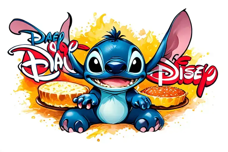 Stitch Eating The Disney Logo