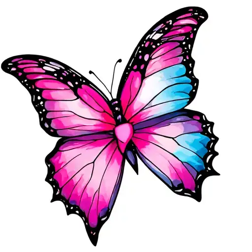 Butterfly And Breast Cancer Ribbon