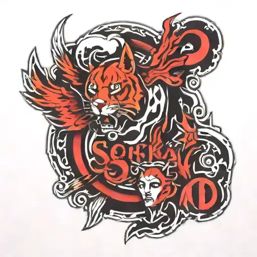 The Sickest Squad Logo Black White Red