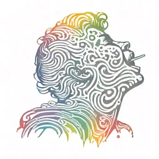 A Silhouette Of A Person Singing With Rainbow Colors Representing Gay Rights
