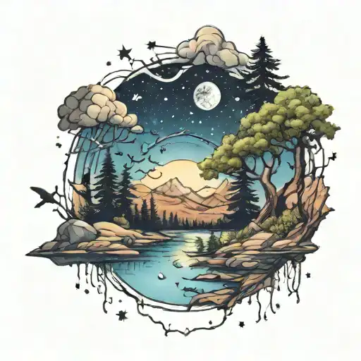 Nature And Star Filled Sky