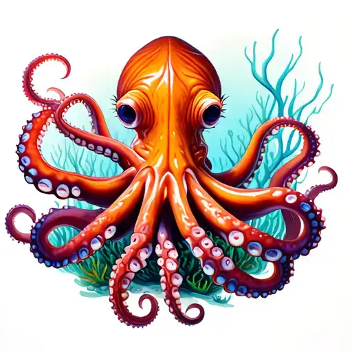 Octopus With Coral Reef Skin