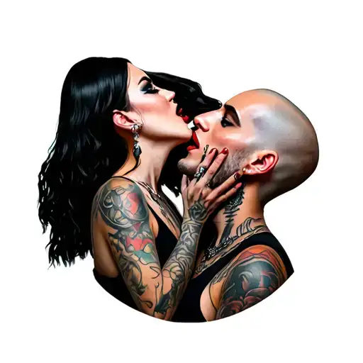 Bald Guy Sucking Anorher Goth Mommy Dressed In Anime