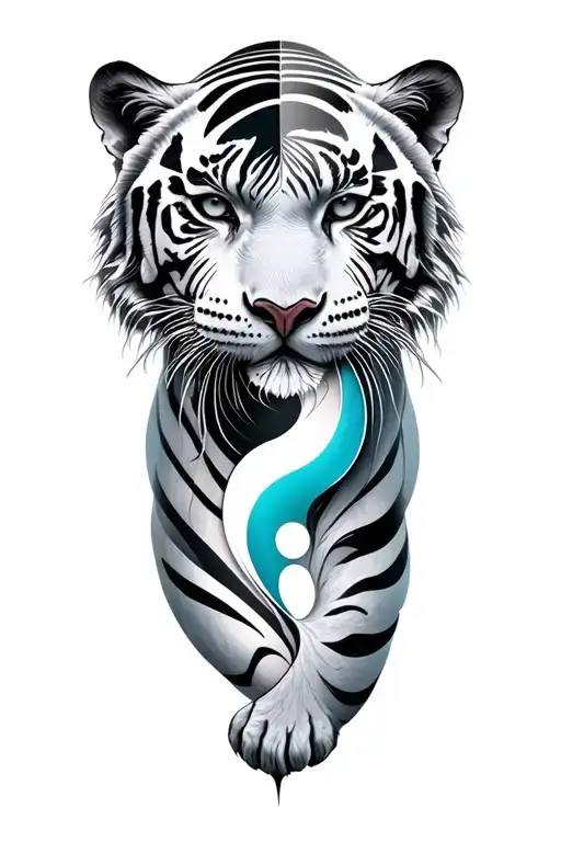 White Tiger Intertwined Yin-yang