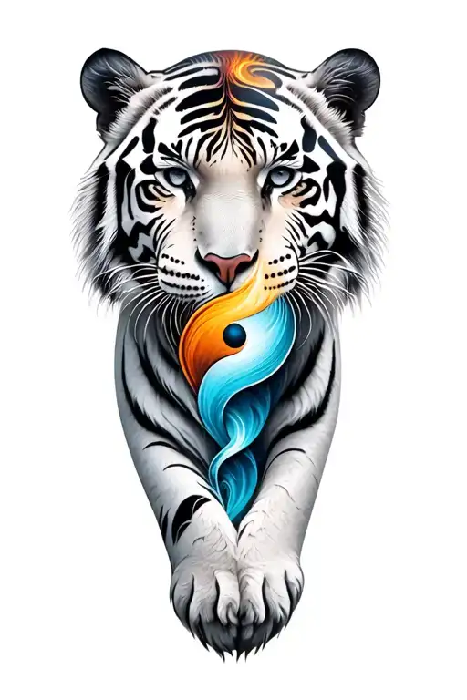White Tiger Intertwined Yin-yang