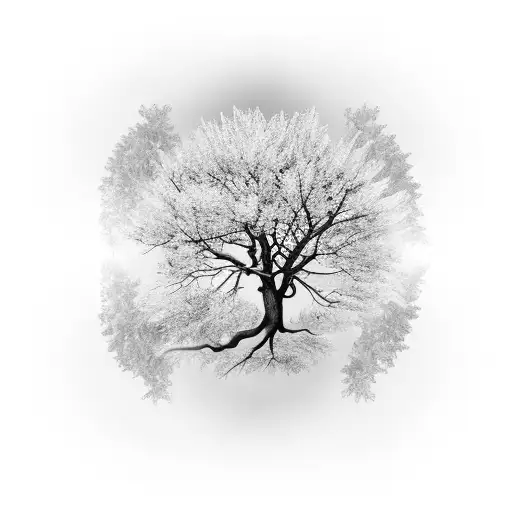 Blacked Out Crow With Trees In Background