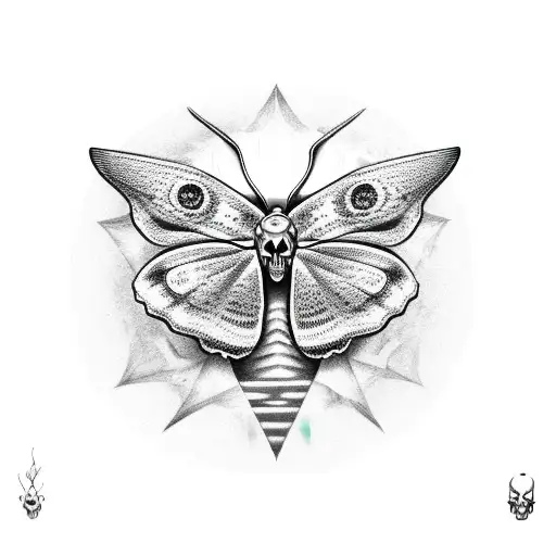 Moth With Skull On It