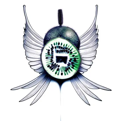 Kiwi Fruit With Halo And Angel Wings