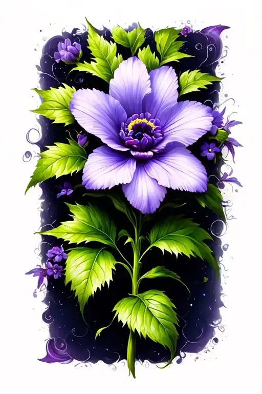 Violet Flower With Oakleigh Written Within