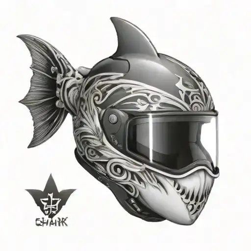 Shark Motorcycle Helmet With Dark Wings