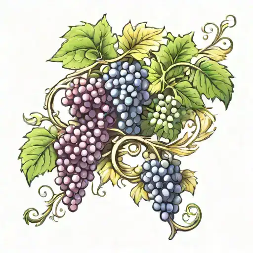Vine With Grape From Waist To Chest