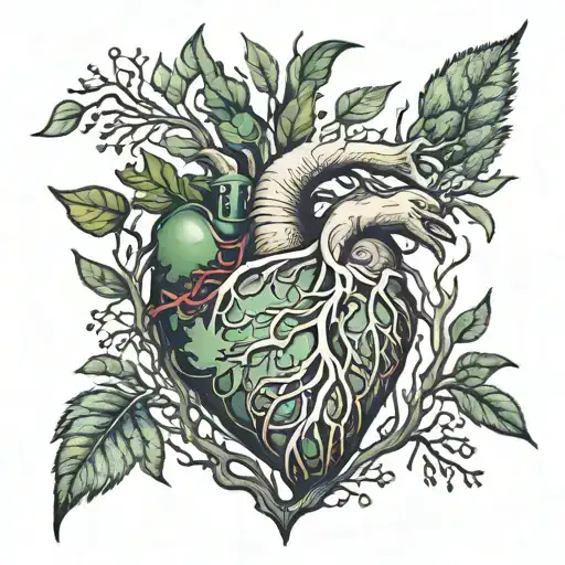 A Heart Made Of Intertwined Branches With Animal Silhouettes Inside