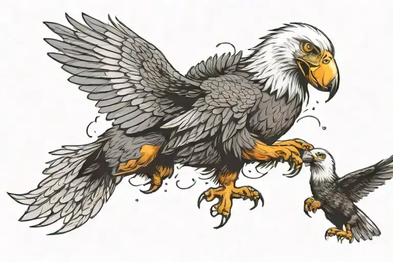 Dachshund Fighting A Bald Eagle