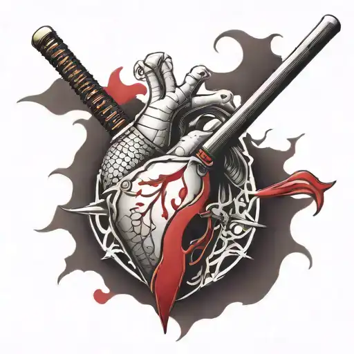 Katana Cutting A Heart