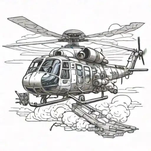 Soldier And Military Helicopter