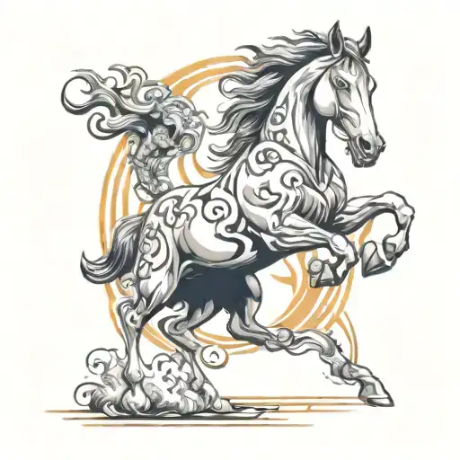 Rearing Horse Jumping