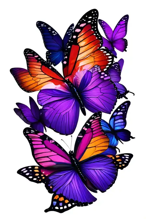 Purple Butterfly's Flying Overhead