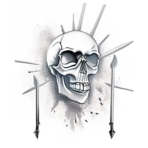 Skull With Weapons