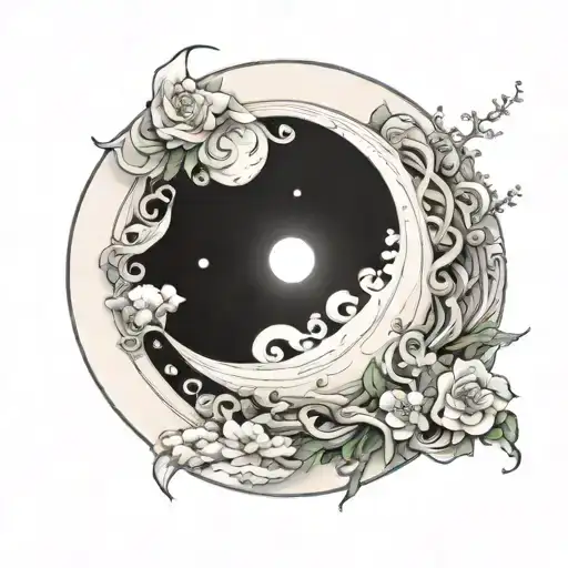 White Circle And Moon