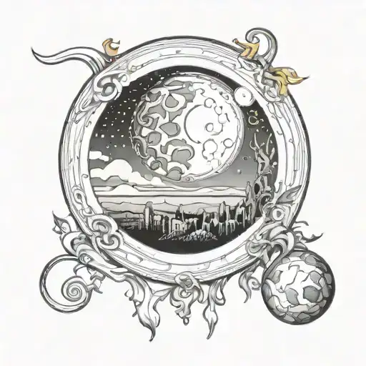 Empty Circle And Moon