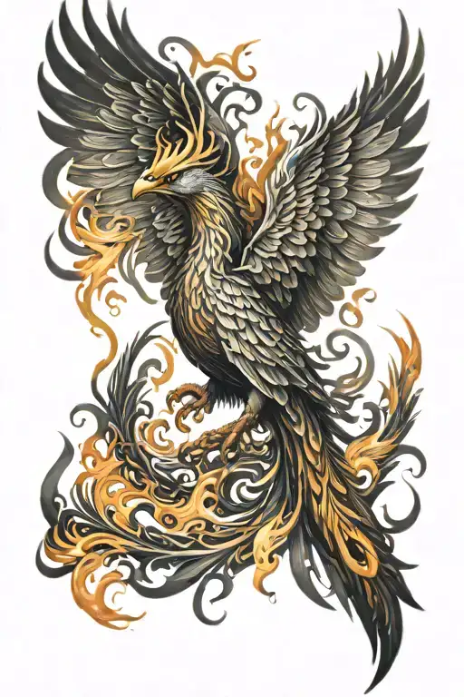 Phoenix Rising From Flames