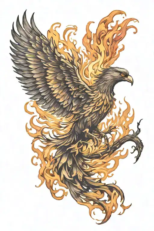 Phoenix Rising From Flames