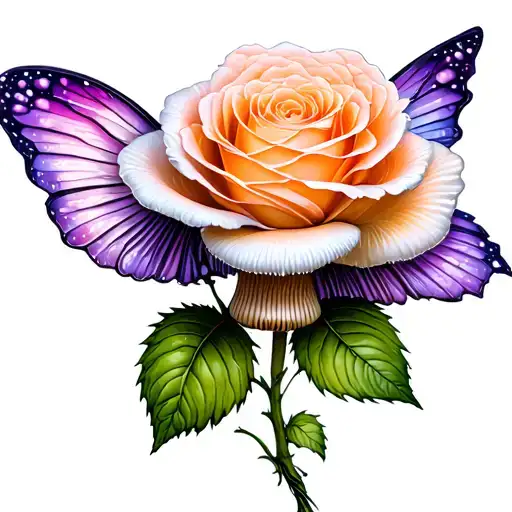 Mushroom Fairy Rose Lavender Memorial