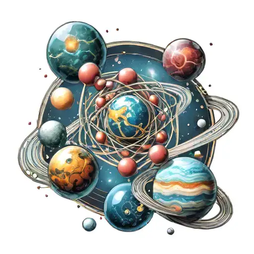 3D Atom With A Relgular Nucleus And Realistic Planets As Electrons