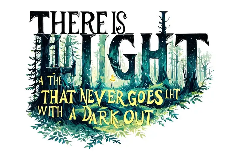 Use The Phase There Is A Light That Never Goes Out With A Dark Forest As Background