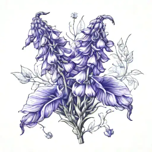 Sleek Minimal Line Art Foxglove