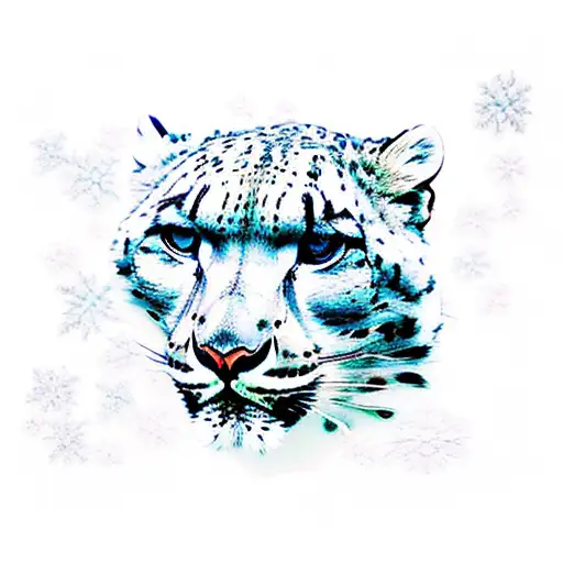 Snow Leopard With Mountain In The Background