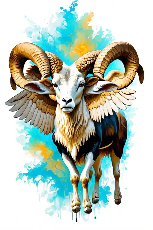 Aries Ram With Wings Spread