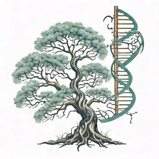 Tree With Dna Helix Roots