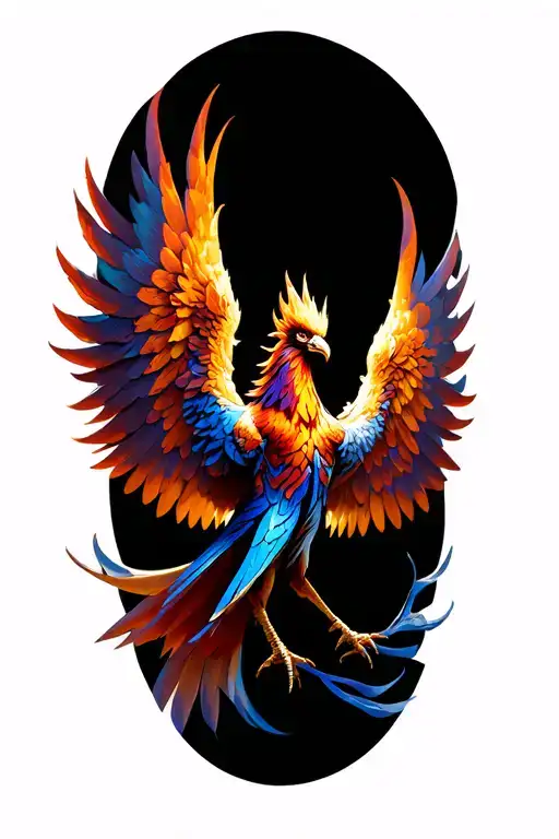 Biomechanical Phoenix With Spread Wings