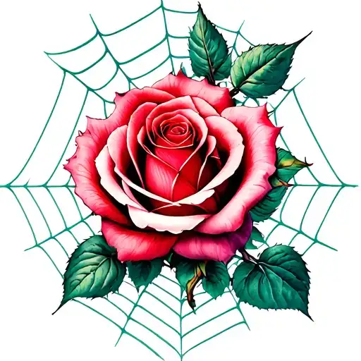 Rose And Spider Web
