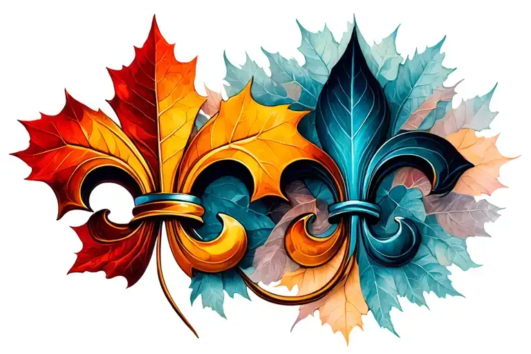 Fleur -De -Lis And Maple Leaf