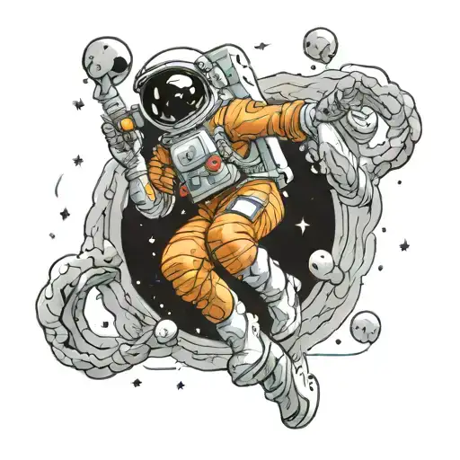 Astronaut Flotating In Space